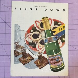 1931 Canada Dry Vintage Print Ad Pale Ginger Ale Champagne First Down